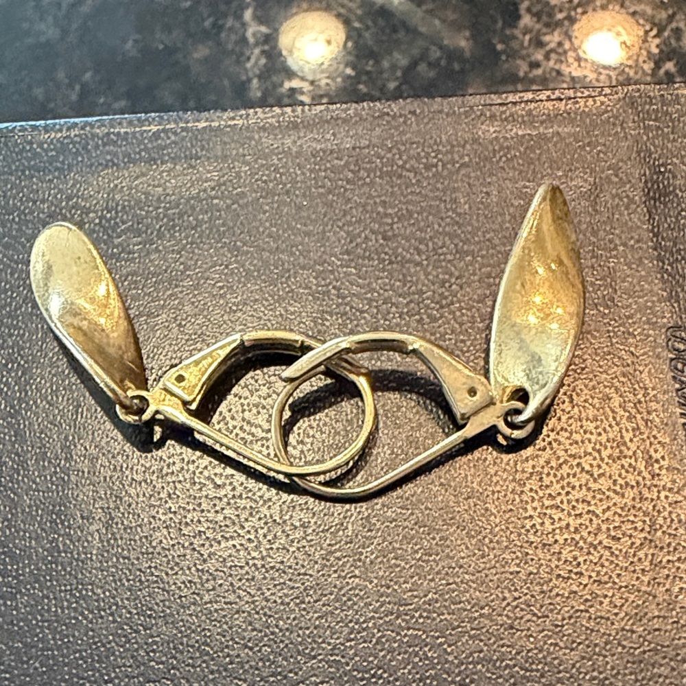 Gold Eye-Shaped Brooch